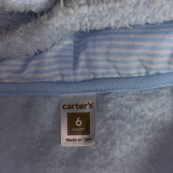 Carter's Light Blue Fuzzy Baby Jacket snowsuit - Picture 4 of 5